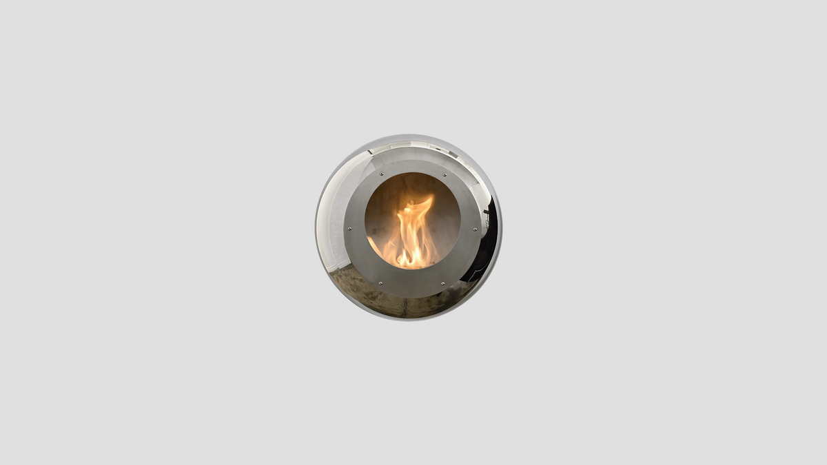 Stainless steel Cocoon Vellum fireplace