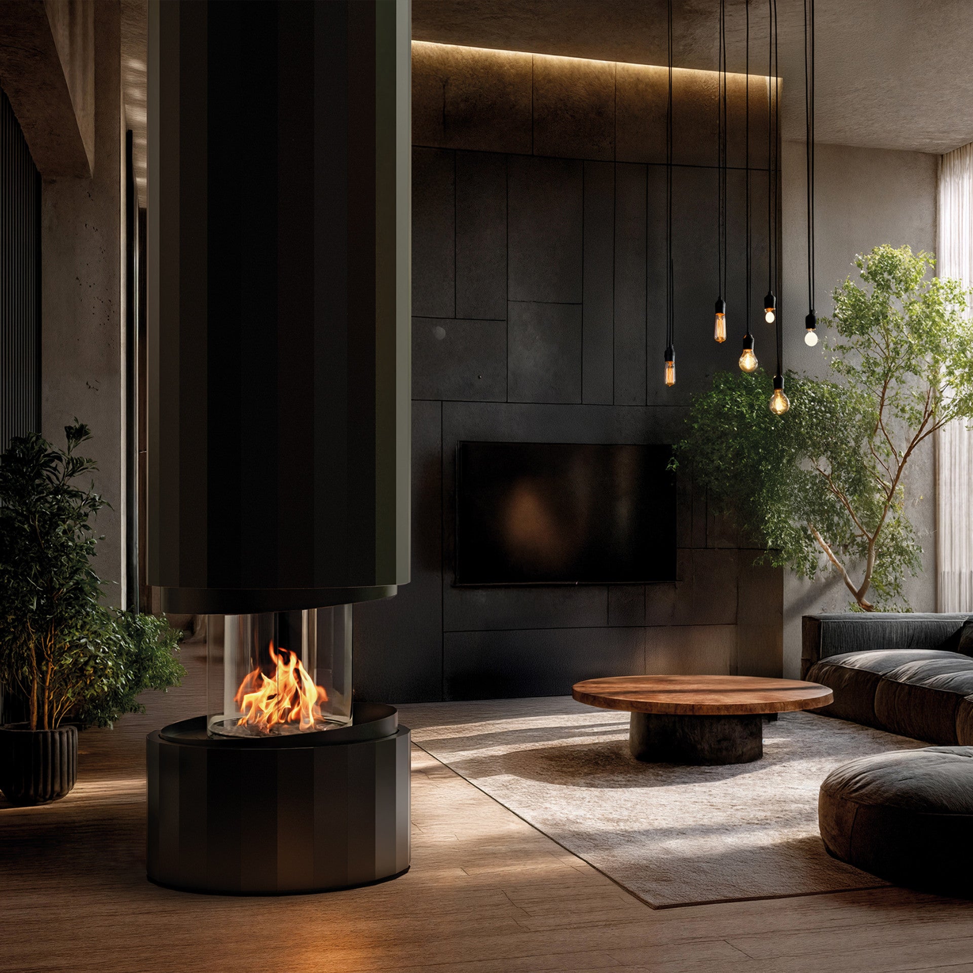 PILLAR SUSPENDED FIREPLACE