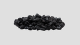 black glass charcoal on grey background