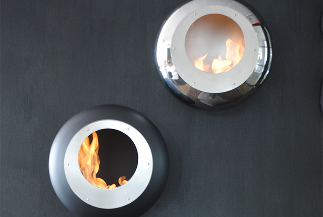 Naked Flame Biofuel Fireplaces NZ - Cocoon Fires - 2 Modern Round Wall Hung