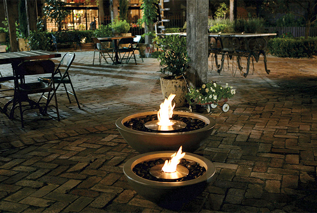 Naked Flame Biofuel Fireplaces NZ - Ecosmart - Bowl Fires At Restaurant