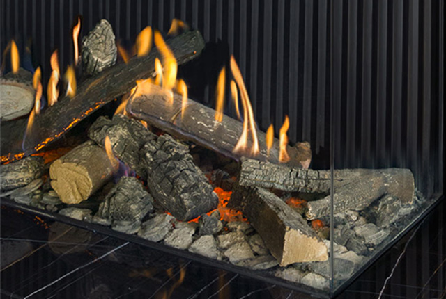 Naked Flame Gas Fireplaces NZ - Kalfire - Modern Natural Campfire Flames Closeup