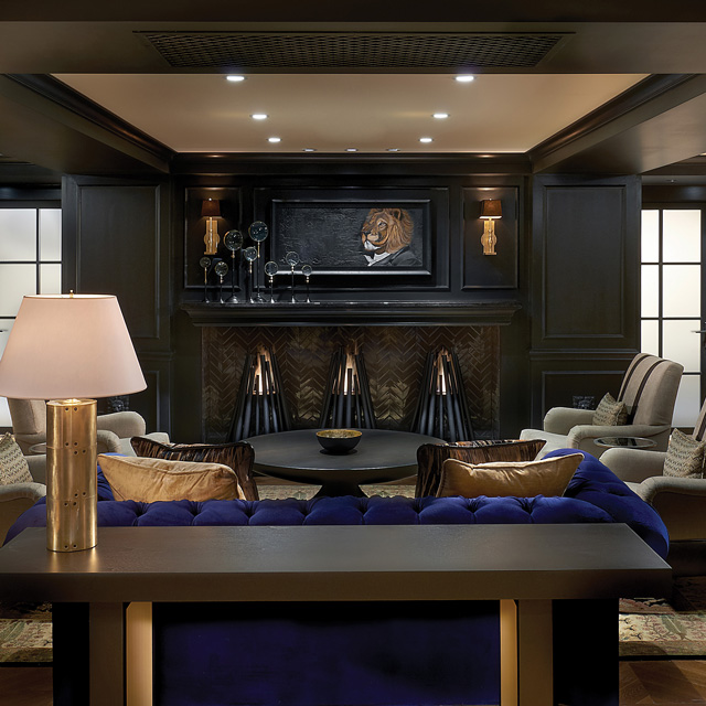 Fireplace Design Inspiration - Row Of Chrome Bonfires On Living Room Hearth