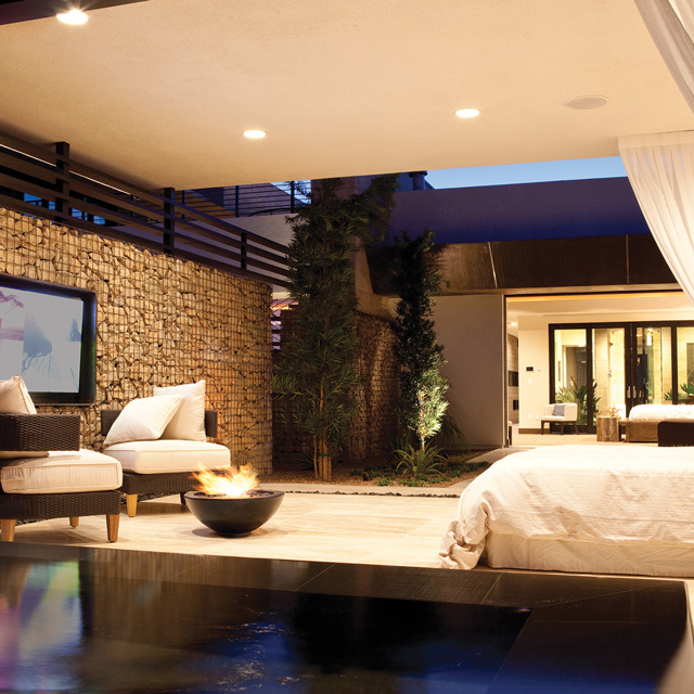 Fireplace Design Inspiration - Fire Bowl In Outdoor Bedroom