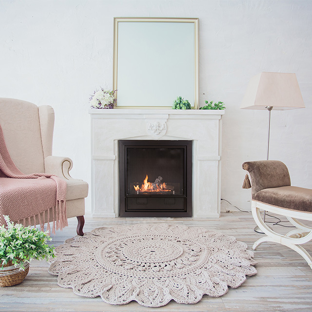 Fireplace Design Inspiration - White Inbuilt in Pink Sitting Room
