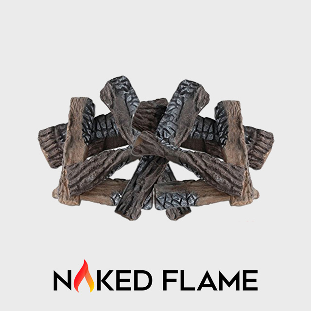 NZ Bioethanol Naked Flame -  8 Piece Pine Decorative Fireplace Log Set