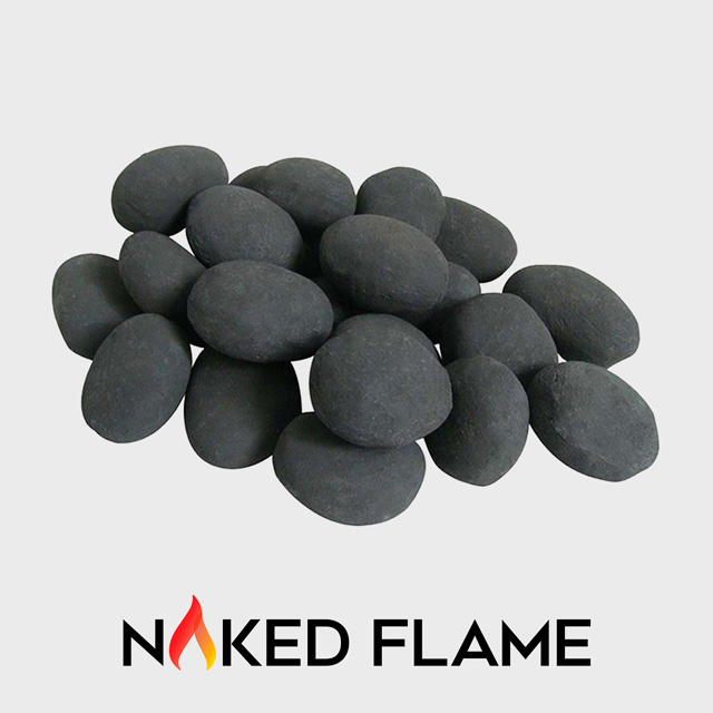 NZ Bioethanol Naked Flame - Black Decorative Fireplace Stones
