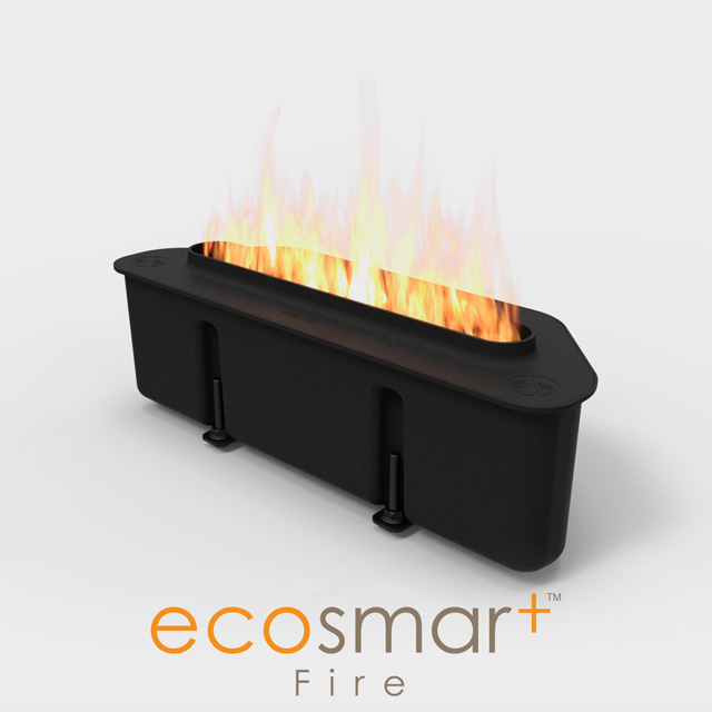 NZ Bioethanol Naked Flame - Black Half Oval Fireplace Burner