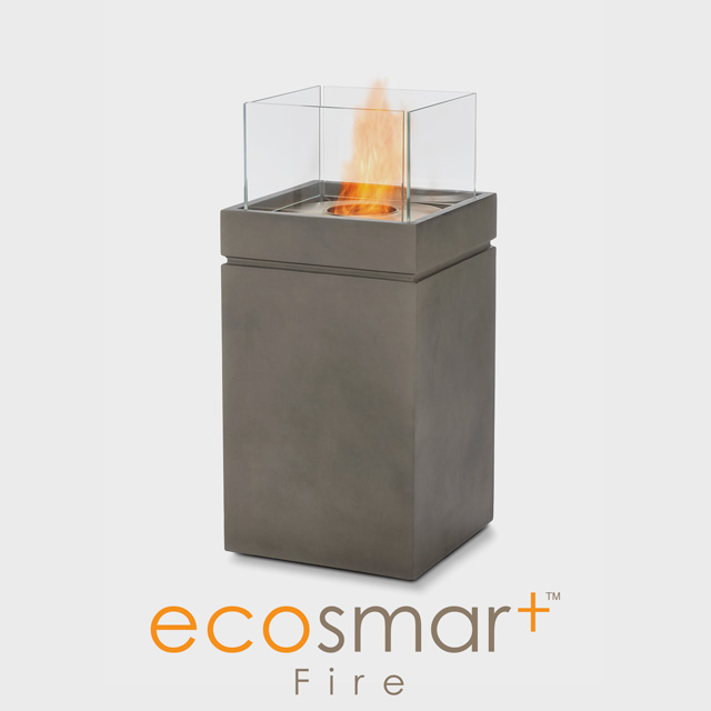 Ecosmart Tower Fire Pits Fireplace Flame Nz Nz Bioethanol Flame Natural Grey Square Column Fire Pit