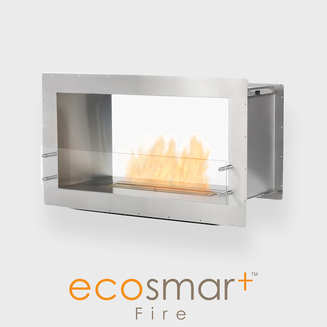 NZ Bioethanol Naked Flame - Steel Built-in Single Sided Rectangle Fireplace Firebox