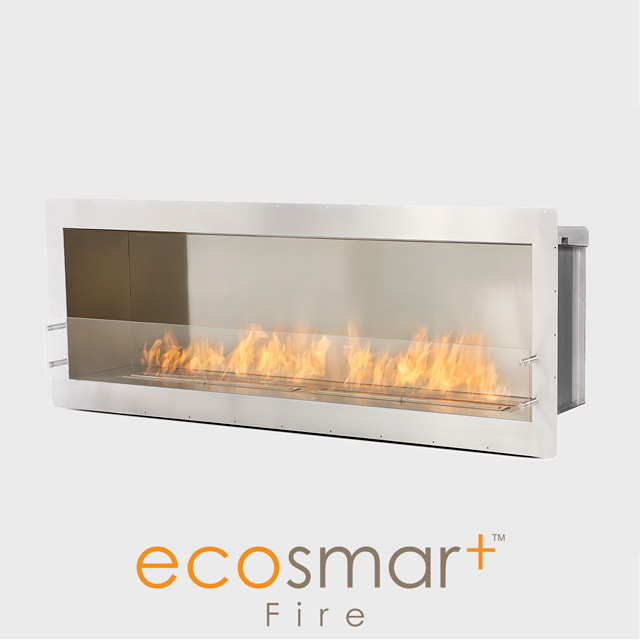 NZ Bioethanol Naked Flame - Steel Built-in Single Sided Rectangle Fireplace Firebox