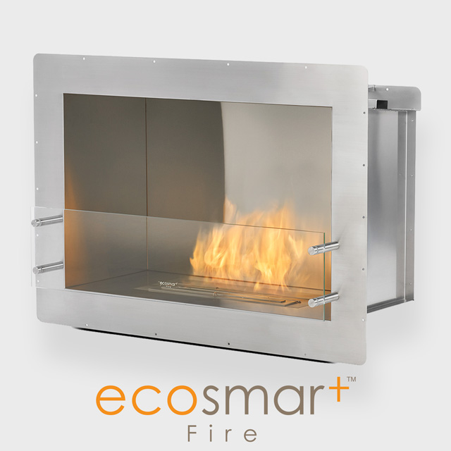 NZ Bioethanol Naked Flame - Steel Built-in Single Sided Rectangle Fireplace Firebox