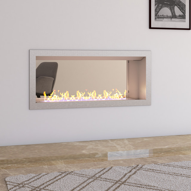 Bioethanol Fireplace Auckland - Fireboxes Icon Fires Double Sided Slimline 1350