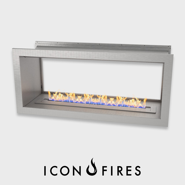 Biofuel Fireplaces NZ - Fireboxes Icon Fires Double Sided Slimline 1100