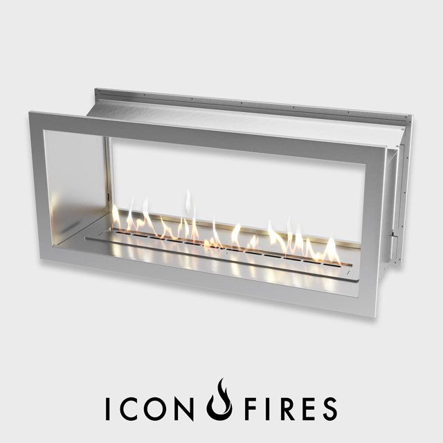 Biofuel Fireplaces NZ - Fireboxes Icon Fires Double Sided Slimline 1350