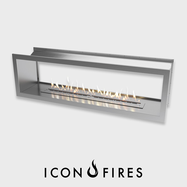 Biofuel Fireplaces NZ - Fireboxes Icon Fires Double Sided Slimline 2000