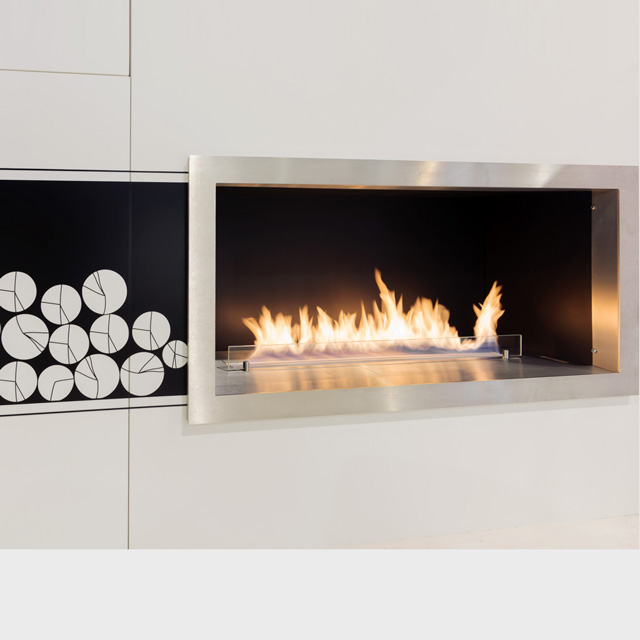 Bioethanol Fireplace Auckland - Fireboxes Planika Fire Line Automatic 3 XL in Casing