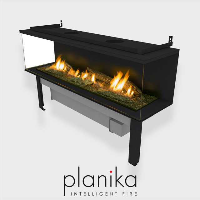 NZ Bioethanol Naked Flame - XL Smart Automatic Fireplace Firebox Suite with Logs