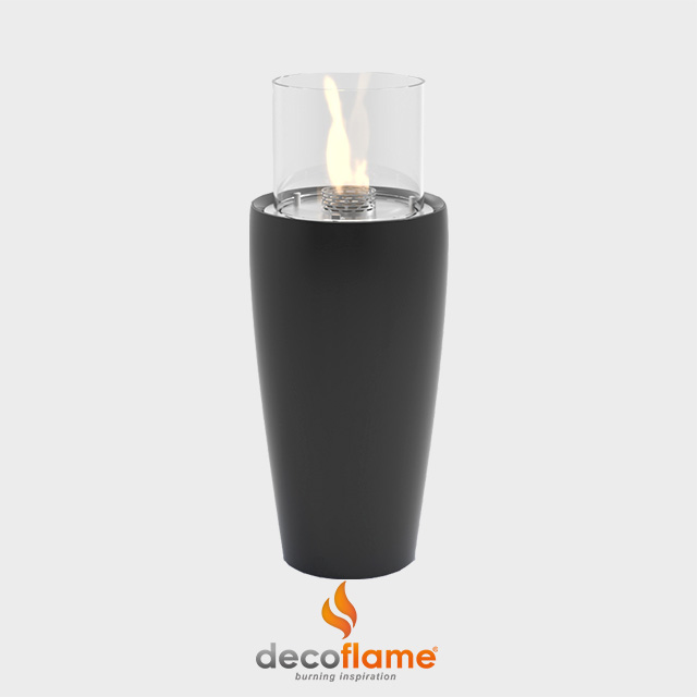 NZ Bioethanol Naked Flame - Black Free Standing Vase Fireplace