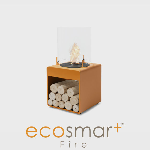 NZ Bioethanol Naked Flame - Retro Fireplace With Glass Frame & Logs