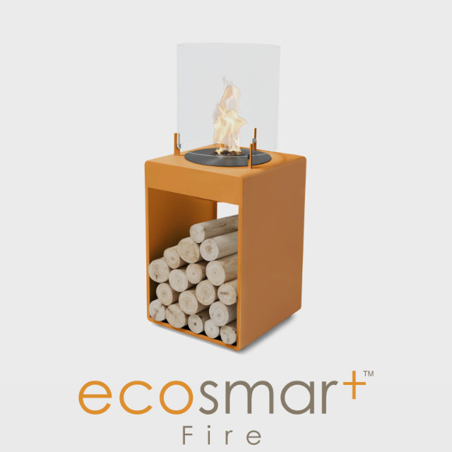 NZ Bioethanol Naked Flame - Retro Fireplace With Glass Frame & Logs