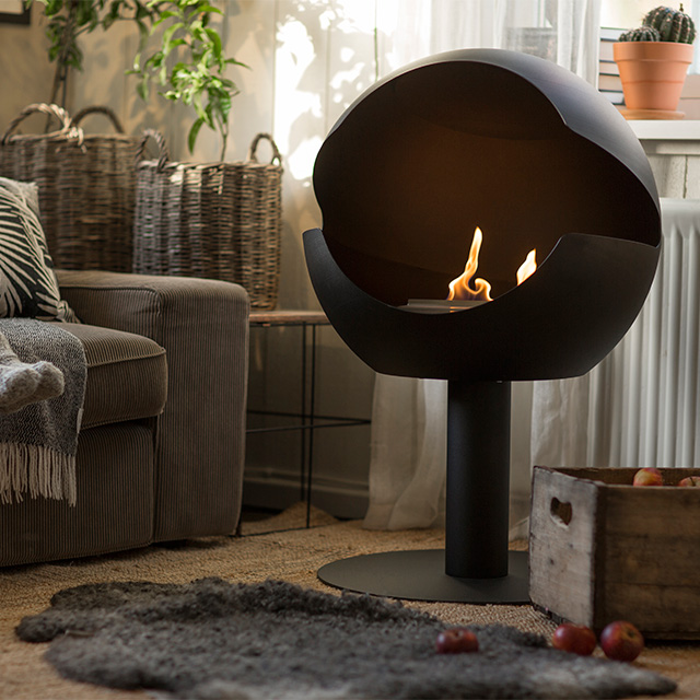 Bioethanol Fireplace Auckland - Free Standing Vauni Globe High
