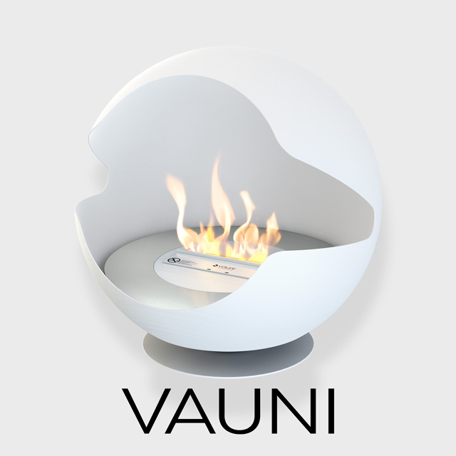 Vauni Globe Low Free Standing Fireplace Naked Flame Nz