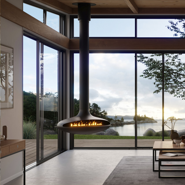 Bioethanol Fireplace Auckland - Suspended Naked Flame Curve-120