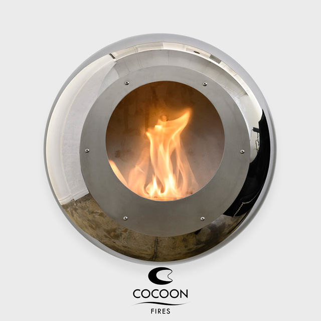 NZ Bioethanol Naked Flame - Stainless Steel Wall Mounted Round Fireplace